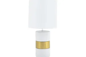 2 lampade H40cm bianca e oro